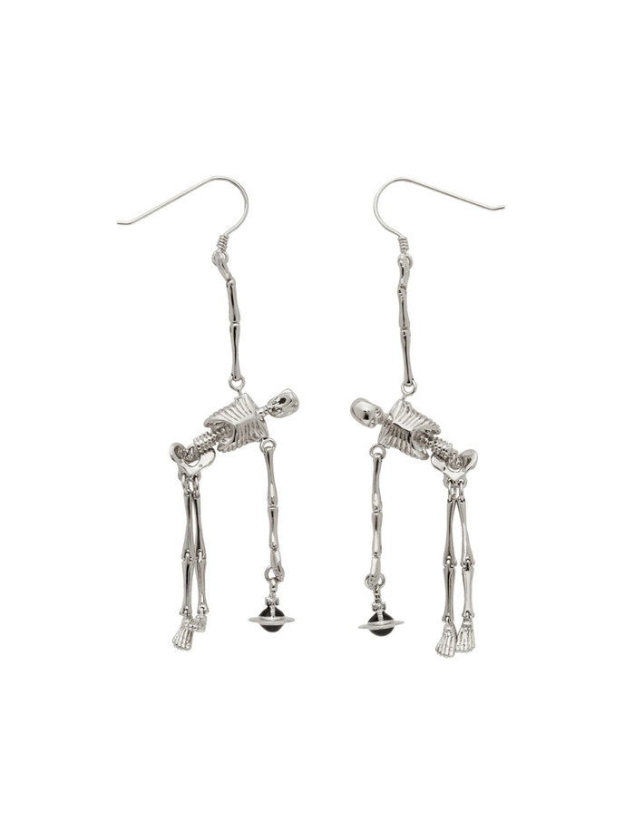 SKELETON EARRINGS strieborné