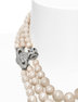 GRAZIELLA THREE ROW PEARL NECKLACE strieborný