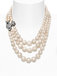 GRAZIELLA THREE ROW PEARL NECKLACE strieborný