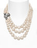 GRAZIELLA THREE ROW PEARL NECKLACE strieborný