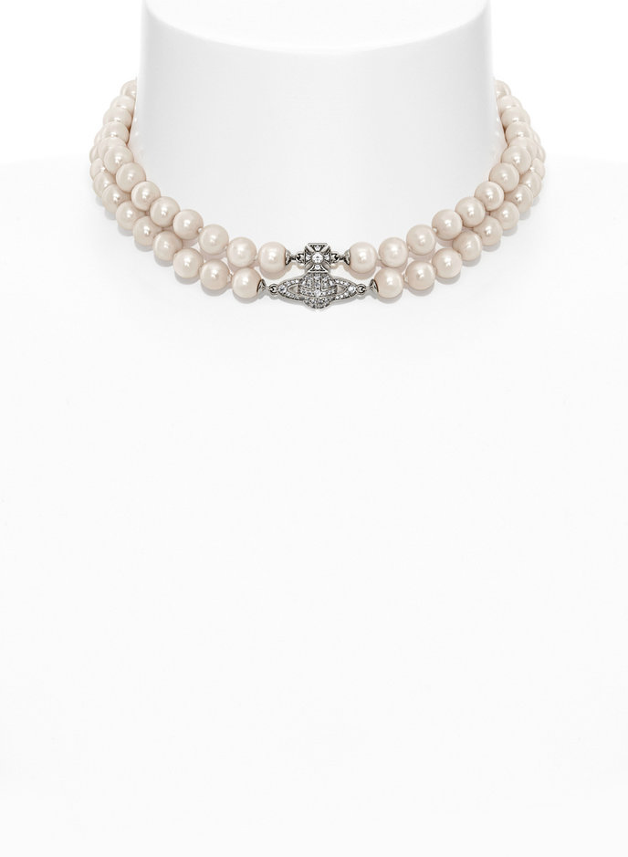 GRAZIELLA PEARL CHOKER strieborný